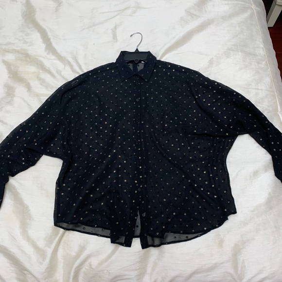 Zara Gold Dotted Blouse - Picture 1 of 4